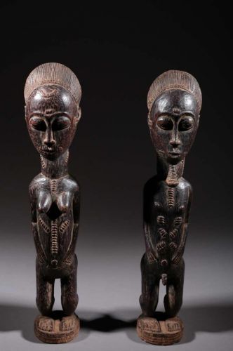 Couple de statues Baoulé 