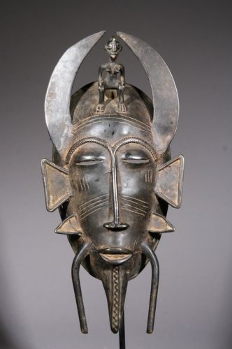 Masque en bronze Sénoufo 