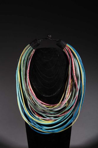 Recycled plastic tribal necklace 