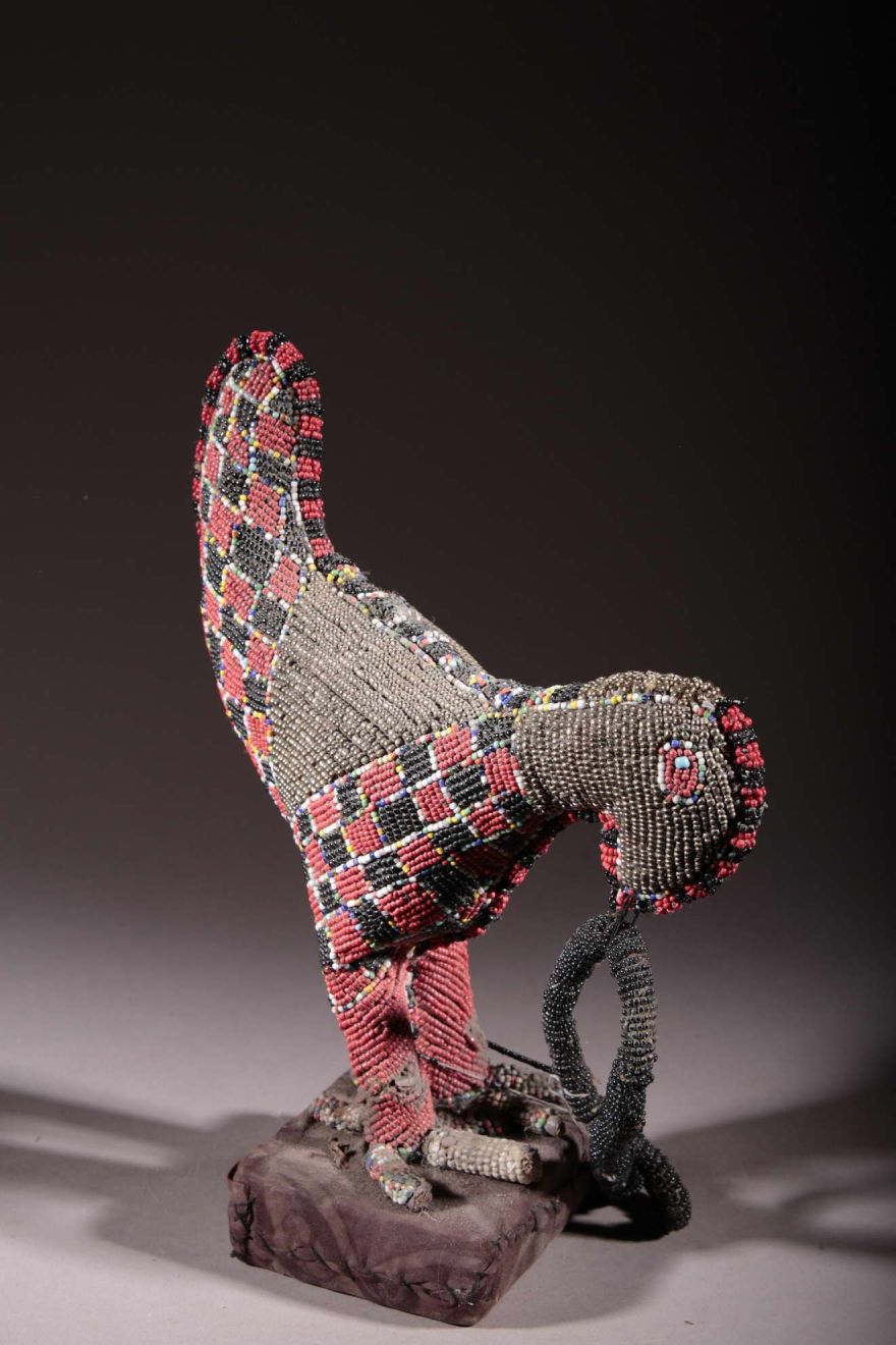 Oiseau fétiche perlée Yoruba 