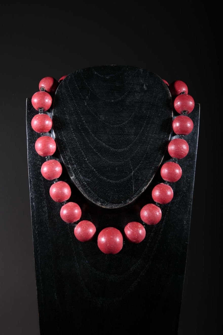 Collier ethnique perles en terre cuite de kapélé 