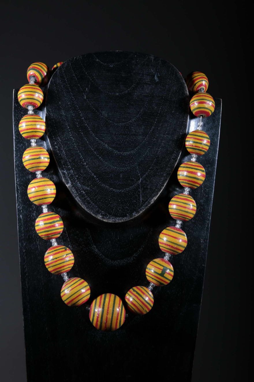 Collier ethnique perles en terre cuite de kapélé 
