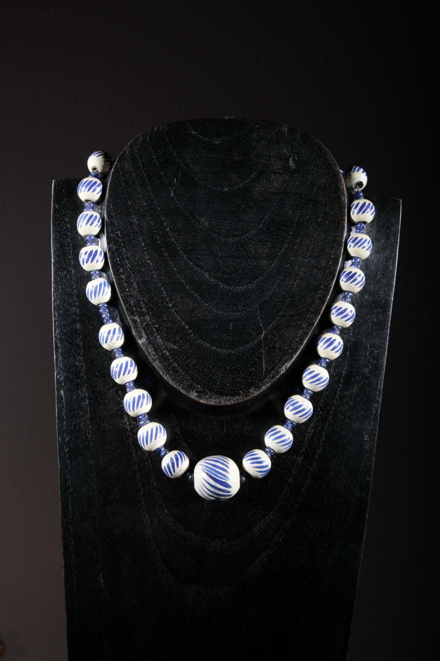 Collier ethnique perles en terre cuite de kapélé 