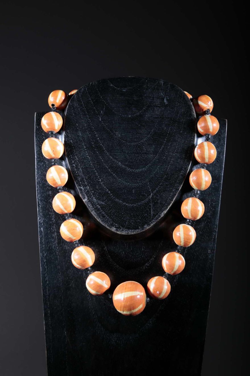 Collier ethnique perles en terre cuite de kapélé 