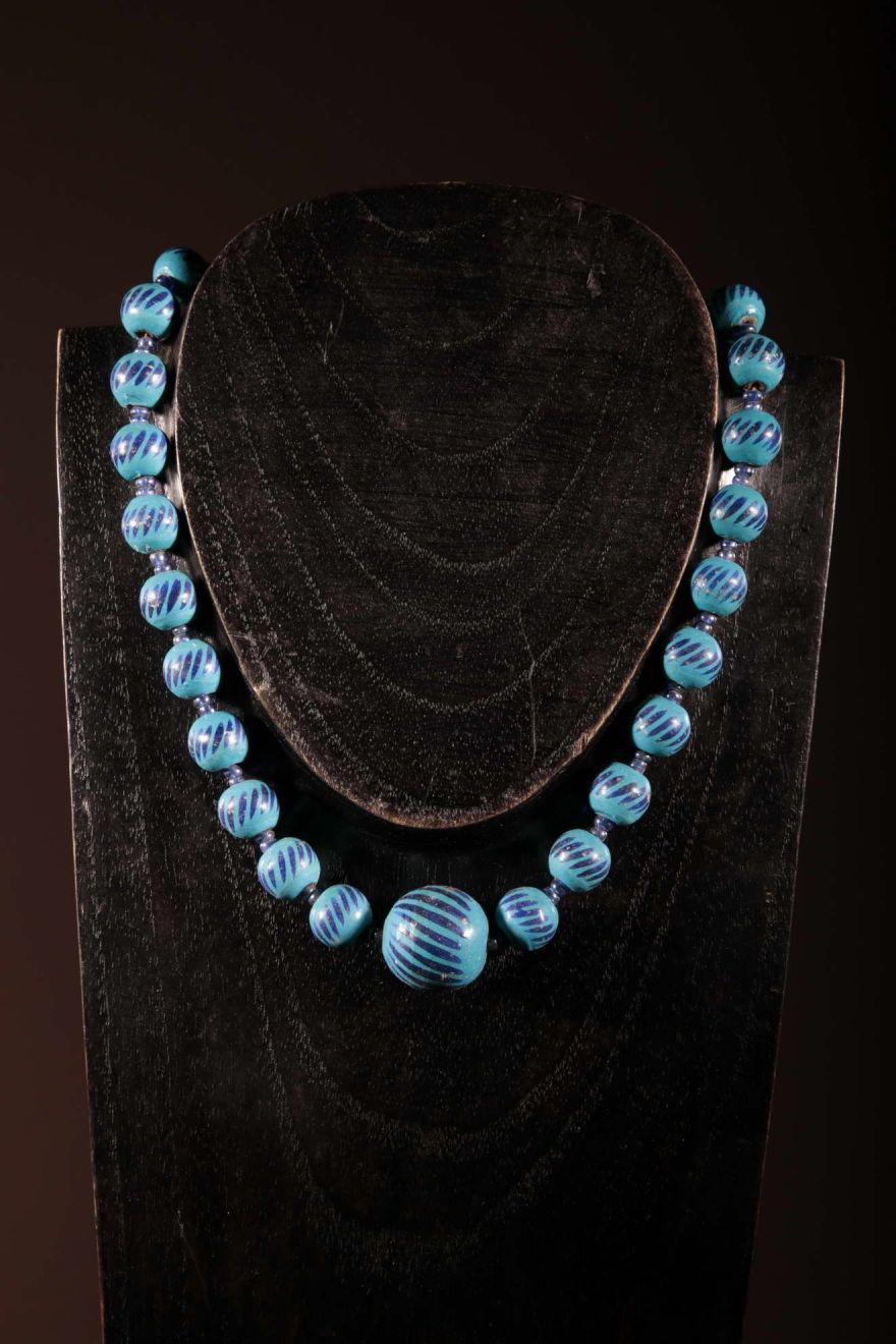 Collier ethnique perles en terre cuite de kapélé 