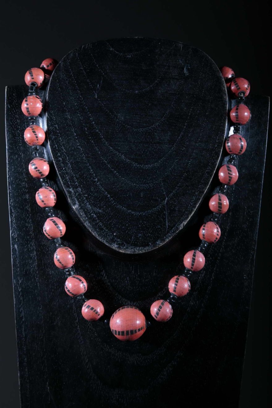 Collier ethnique perles en terre cuite de kapélé 