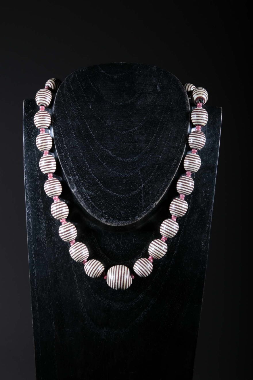 Collier ethnique perles en terre cuite de kapélé 