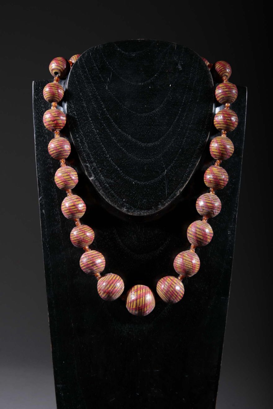 Collier ethnique perles en terre cuite de kapélé 