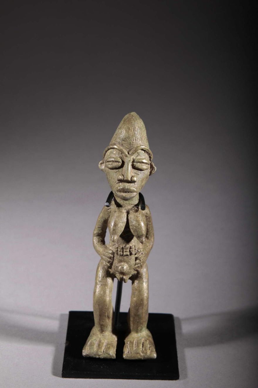 Statuette d'autel Baoulé en bronze 